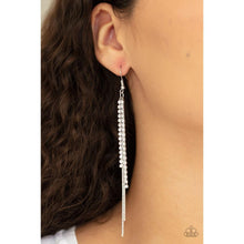 Load image into Gallery viewer, Reign Check White Earrings - Paparazzi - Dare2bdazzlin N Jewelry

