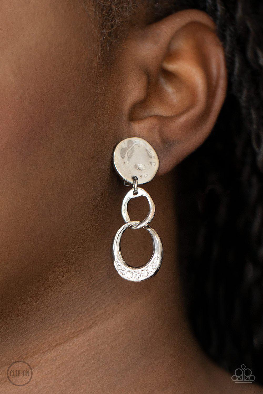 Reshaping Refinement - White Earring - Paparazzi - Dare2bdazzlin N Jewelry