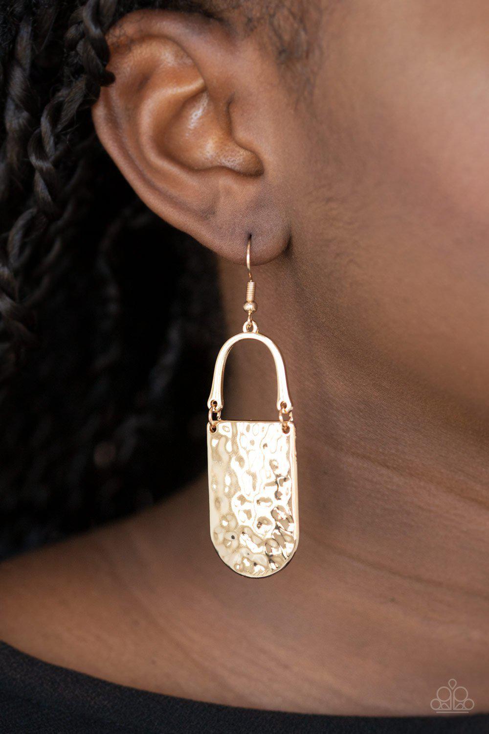 Resort Relic - Gold Earring - Paparazzi - Dare2bdazzlin N Jewelry