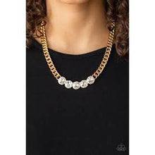 Load image into Gallery viewer, Rhinestone Renegade Gold Necklace - Dare2bdazzlin N Jewelry
