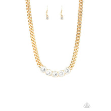 Load image into Gallery viewer, Rhinestone Renegade Gold Necklace - Dare2bdazzlin N Jewelry
