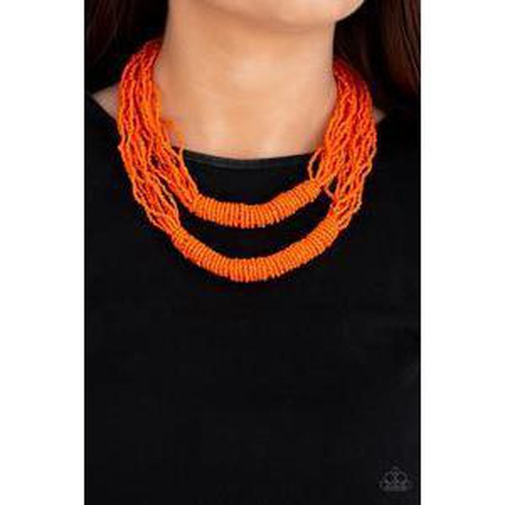 Right as RAINFOREST Orange Necklace - Dare2bdazzlin N Jewelry