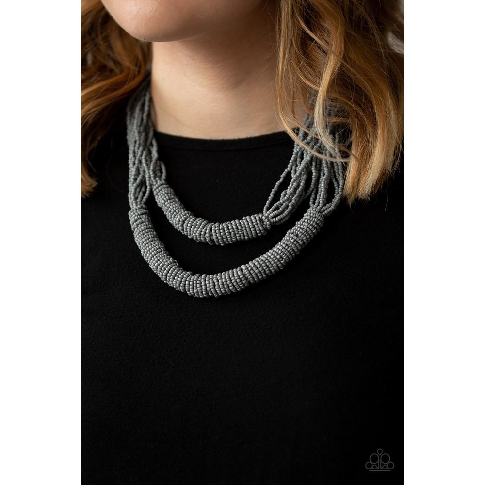 Right As RAINFOREST - Silver Necklace - Paparazzi - Dare2bdazzlin N Jewelry