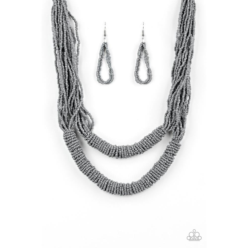 Right As RAINFOREST - Silver Necklace - Paparazzi - Dare2bdazzlin N Jewelry