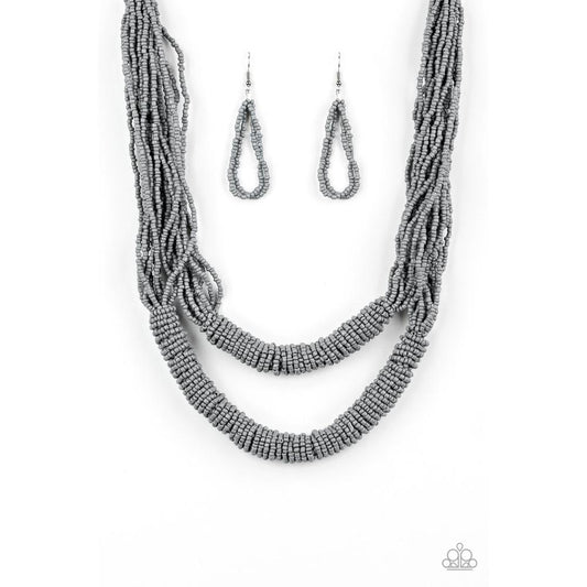 Right As RAINFOREST - Silver Necklace - Paparazzi - Dare2bdazzlin N Jewelry