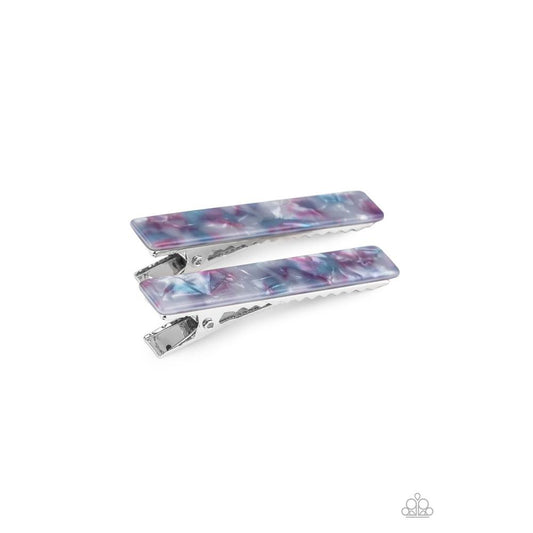 Right HAIR, Right Now - Blue Hair Clip - Paparazzi - Dare2bdazzlin N Jewelry