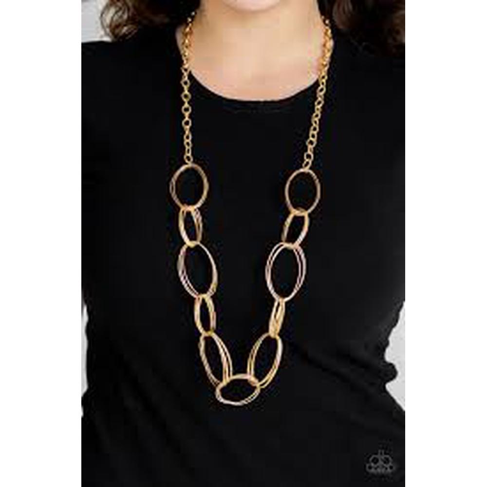Ring Bling Gold Necklace - Paparazzi - Dare2bdazzlin N Jewelry