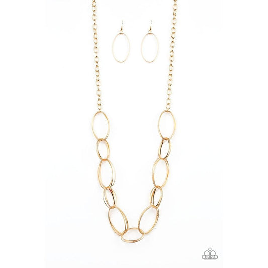 Ring Bling Gold Necklace - Paparazzi - Dare2bdazzlin N Jewelry