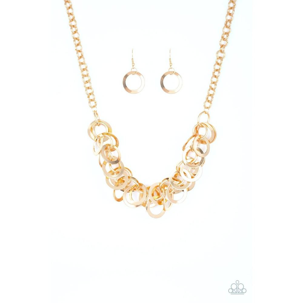 Ringing The Bling Gold Necklace - Paparazzi - Dare2bdazzlin N Jewelry
