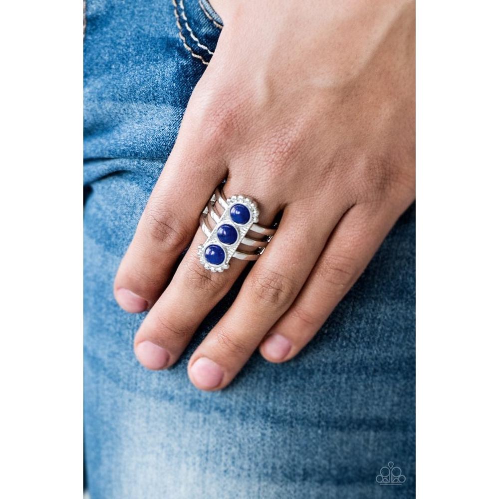Rio Trio Blue Ring - Paparazzi - Paparazzi - Dare2bdazzlin N Jewelry