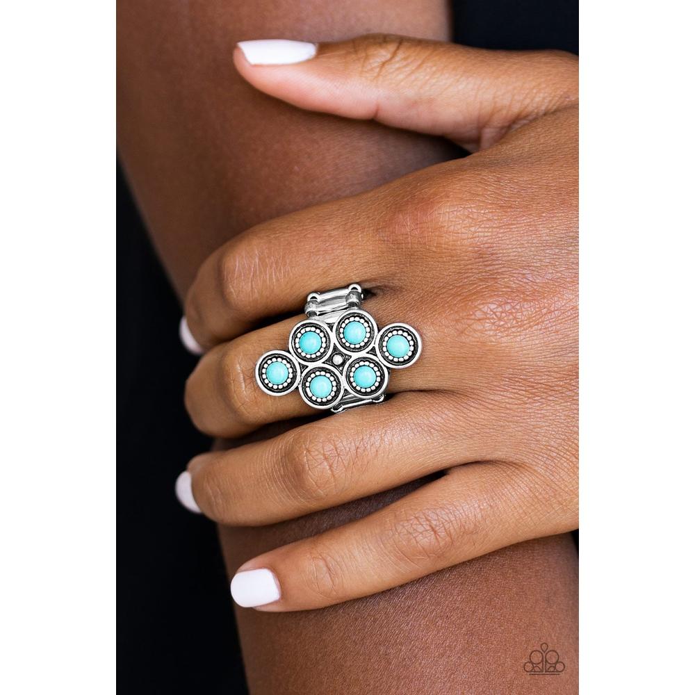 River Rock Rhythm - Blue Ring - Paparazzi - Dare2bdazzlin N Jewelry