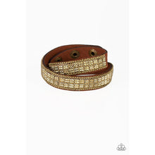 Load image into Gallery viewer, Rock Band Refinement - Brass Bracelet - Paparazzi - Dare2bdazzlin N Jewelry

