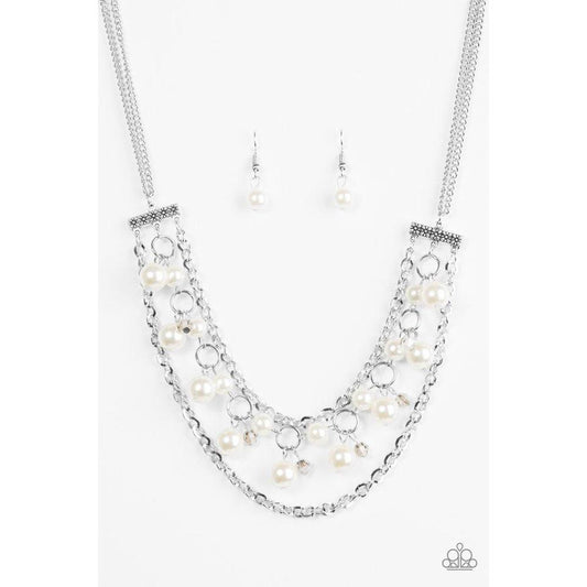 Rockefeller Romance - White Necklace - Paparazzi - Dare2bdazzlin N Jewelry