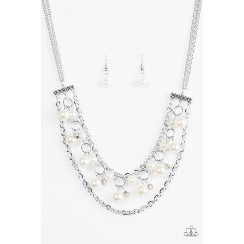 Rockefeller Romance - White Necklace - Paparazzi - Dare2bdazzlin N Jewelry