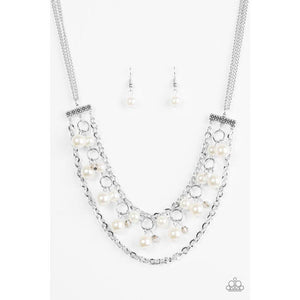 Rockefeller Romance - White Necklace - Paparazzi - Dare2bdazzlin N Jewelry