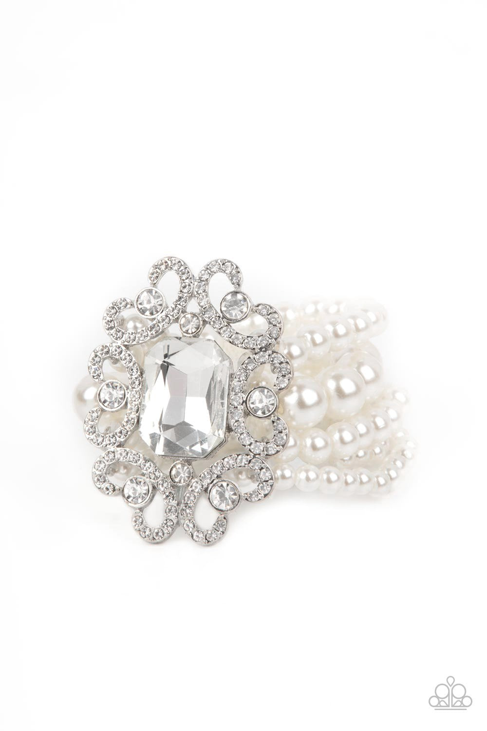 Rule The Room - White Bracelet - Paparazzi - Dare2bdazzlin N Jewelry
