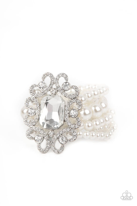 Rule The Room - White Bracelet - Paparazzi - Dare2bdazzlin N Jewelry