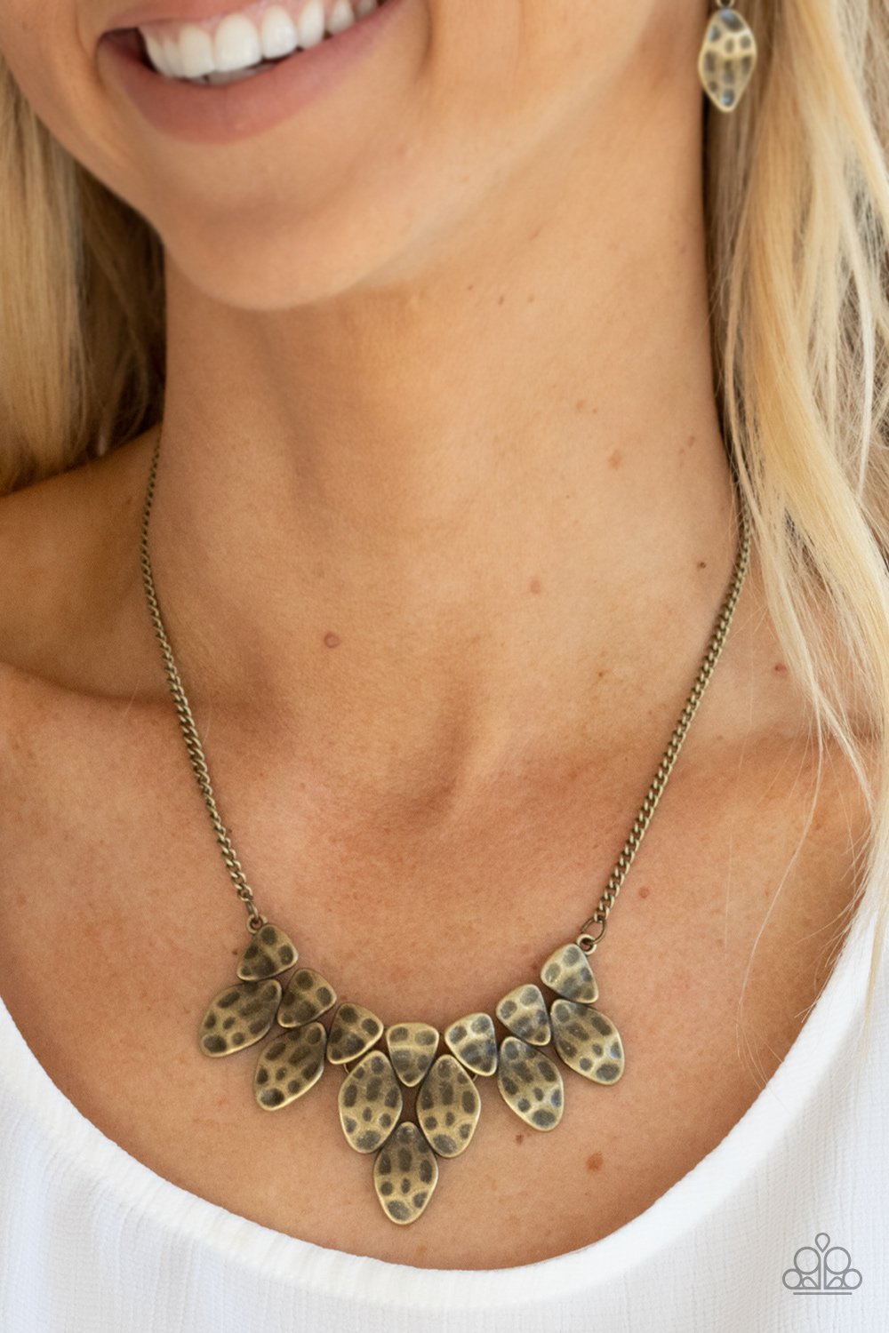 Rustic Smolder - Brass Necklace - Paparazzi - Dare2bdazzlin N Jewelry