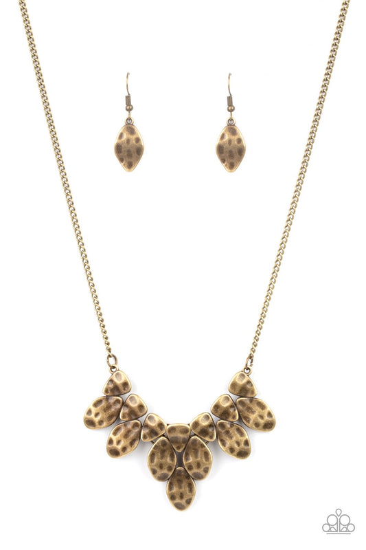 Rustic Smolder - Brass Necklace - Paparazzi - Dare2bdazzlin N Jewelry