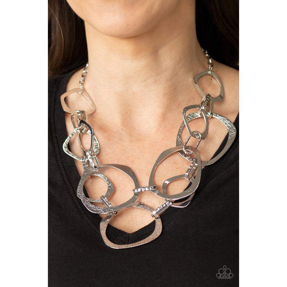 Salvage Yard - Silver Necklace - Paparazzi - Dare2bdazzlin N Jewelry