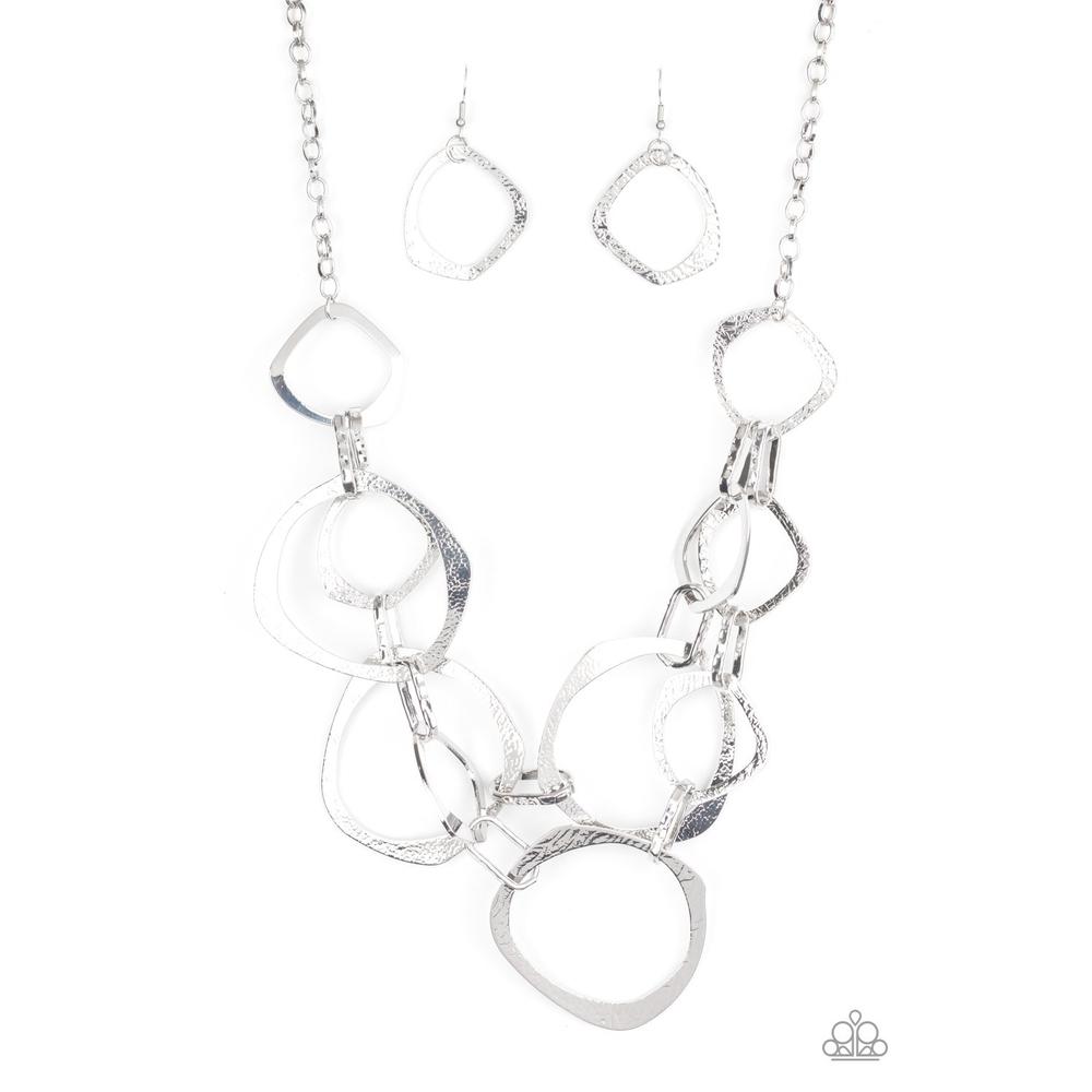 Salvage Yard - Silver Necklace - Paparazzi - Dare2bdazzlin N Jewelry