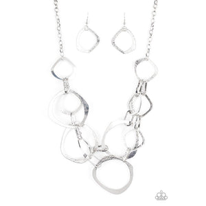 Salvage Yard - Silver Necklace - Paparazzi - Dare2bdazzlin N Jewelry