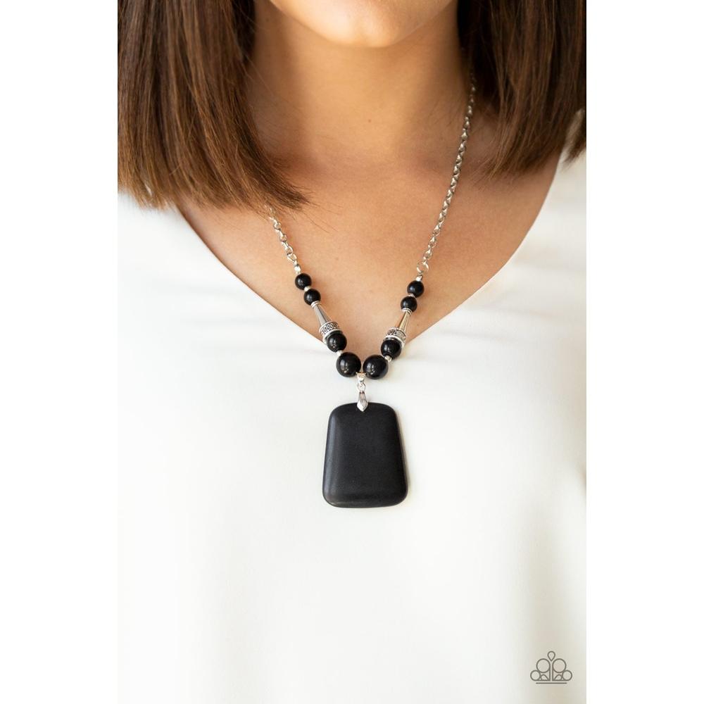 Sandstone Oasis - Black Necklace - Paparazzi - Dare2bdazzlin N Jewelry