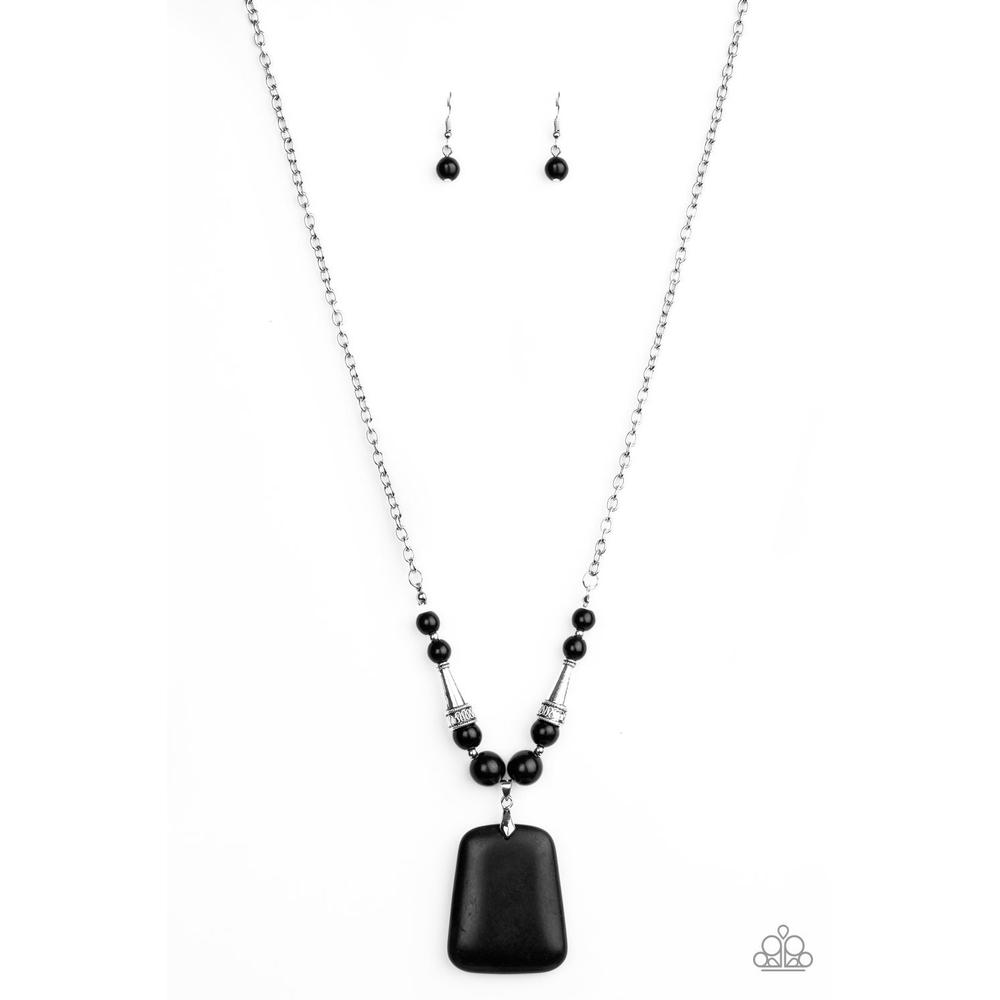 Sandstone Oasis - Black Necklace - Paparazzi - Dare2bdazzlin N Jewelry