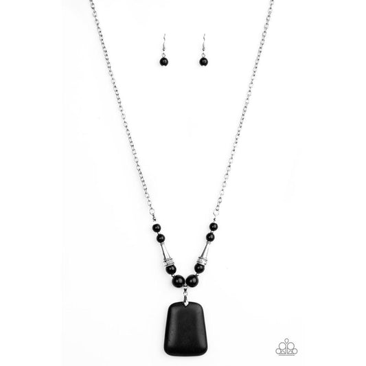 Sandstone Oasis - Black Necklace - Paparazzi - Dare2bdazzlin N Jewelry