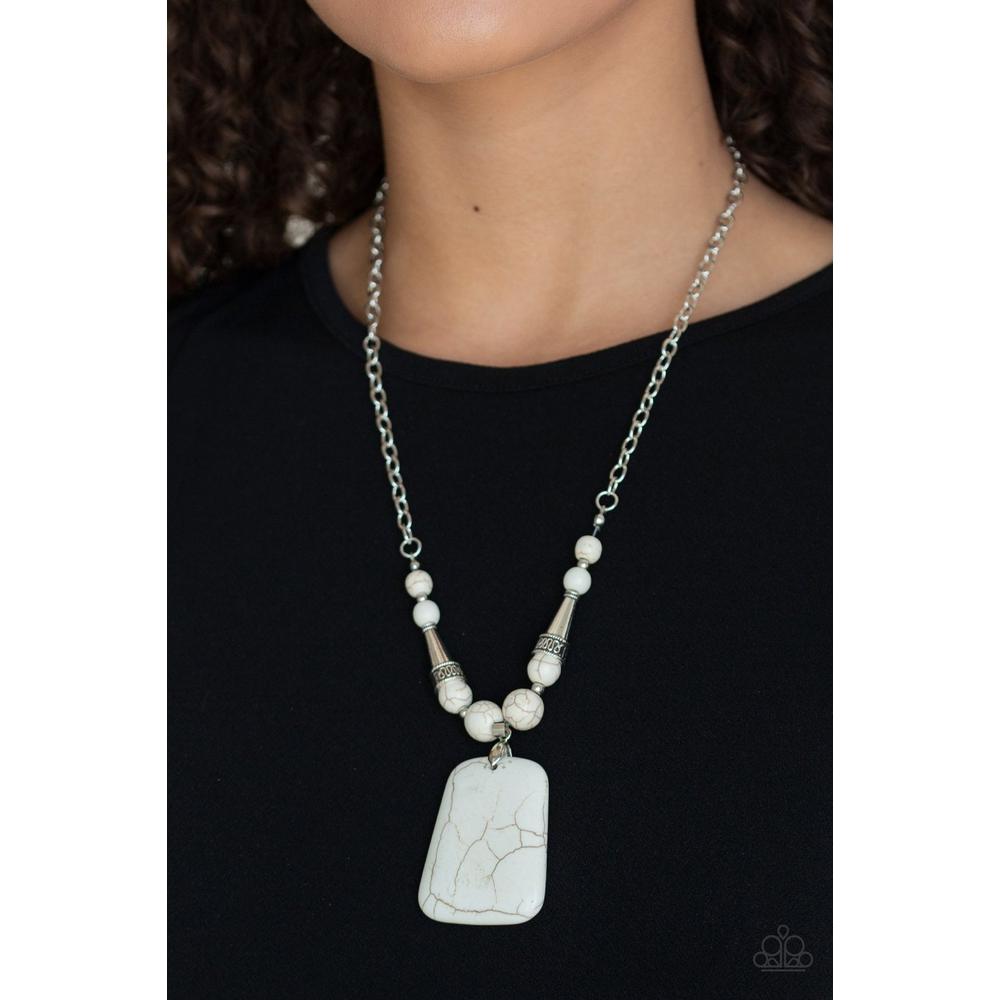 Sandstone Oasis - White Necklace - Paparazzi - Dare2bdazzlin N Jewelry