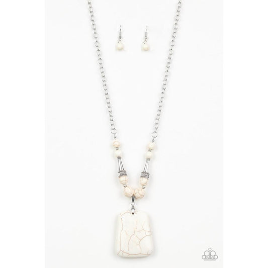 Sandstone Oasis - White Necklace - Paparazzi - Dare2bdazzlin N Jewelry