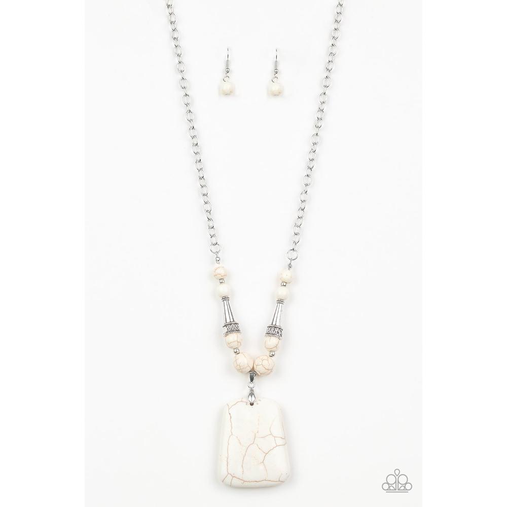 Sandstone Oasis - White Necklace - Paparazzi - Dare2bdazzlin N Jewelry