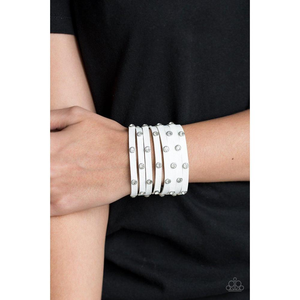 Sass Squad White Urban Bracelet - Paparazzi - Dare2bdazzlin N Jewelry