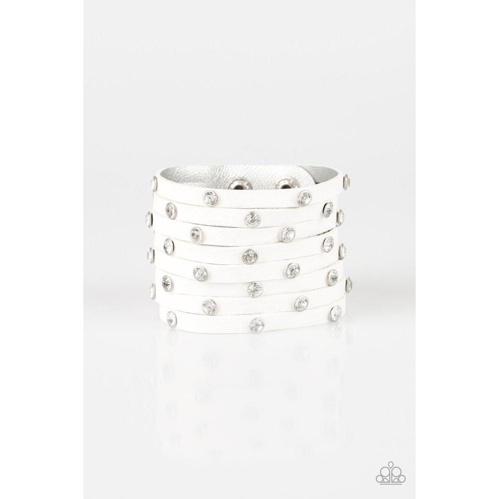 Sass Squad White Urban Bracelet - Paparazzi - Dare2bdazzlin N Jewelry