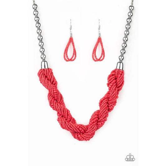 Savannah Surfing Orange Necklace - Dare2bdazzlin N Jewelry