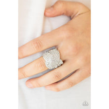 Load image into Gallery viewer, Scandalous Shimmer - White Ring - Paparazzi - Paparazzi - Dare2bdazzlin N Jewelry
