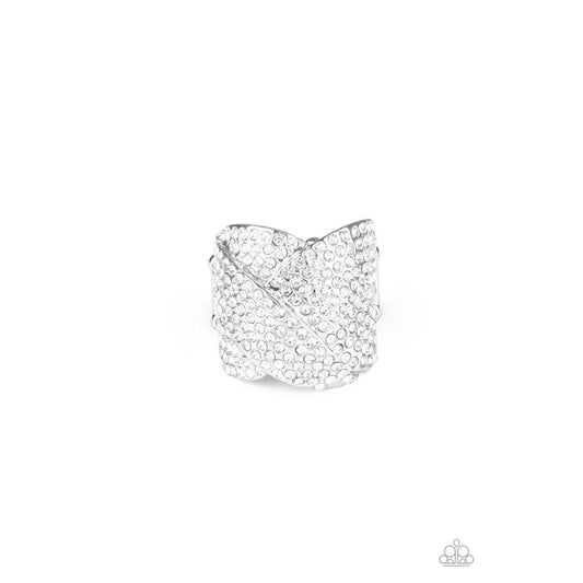 Scandalous Shimmer - White Ring - Paparazzi - Paparazzi - Dare2bdazzlin N Jewelry