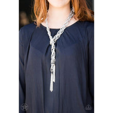 Load image into Gallery viewer, SCARFed for Attention - Silver Necklace - Paparazzi - Dare2bdazzlin N Jewelry
