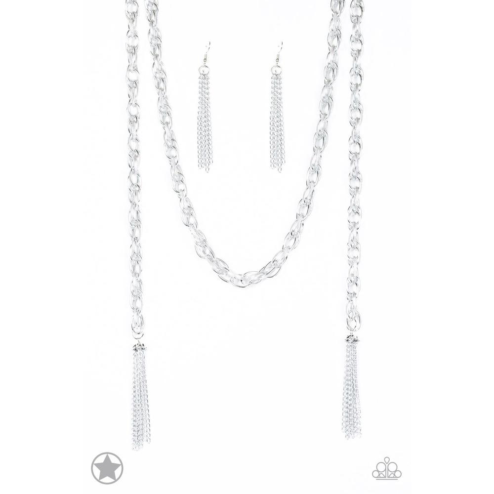 SCARFed for Attention - Silver Necklace - Paparazzi - Dare2bdazzlin N Jewelry