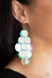 Sequin Seeker Silver Earring - Paparazzi - Dare2bdazzlin N Jewelry