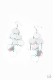 Sequin Seeker Silver Earring - Paparazzi - Dare2bdazzlin N Jewelry