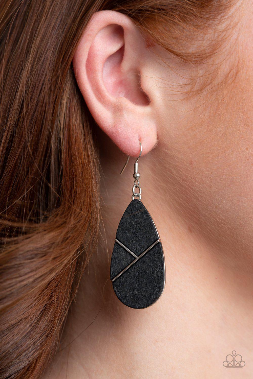 Sequoia Forest - Black Earring - Paparazzi - Dare2bdazzlin N Jewelry
