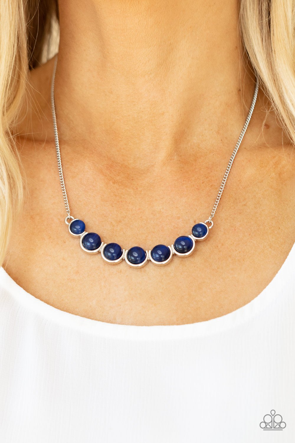 Serenely Scalloped - Blue Necklace - Paparazzi - Dare2bdazzlin N Jewelry