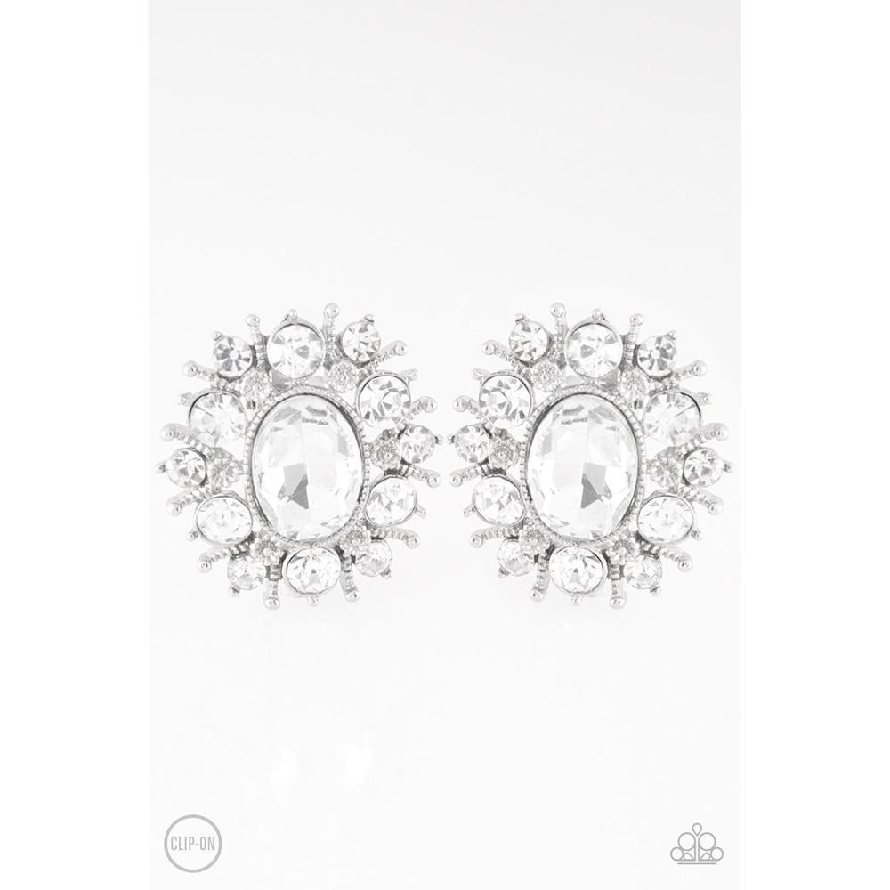 Serious Star Power White Earrings - Paparazzi - Dare2bdazzlin N Jewelry
