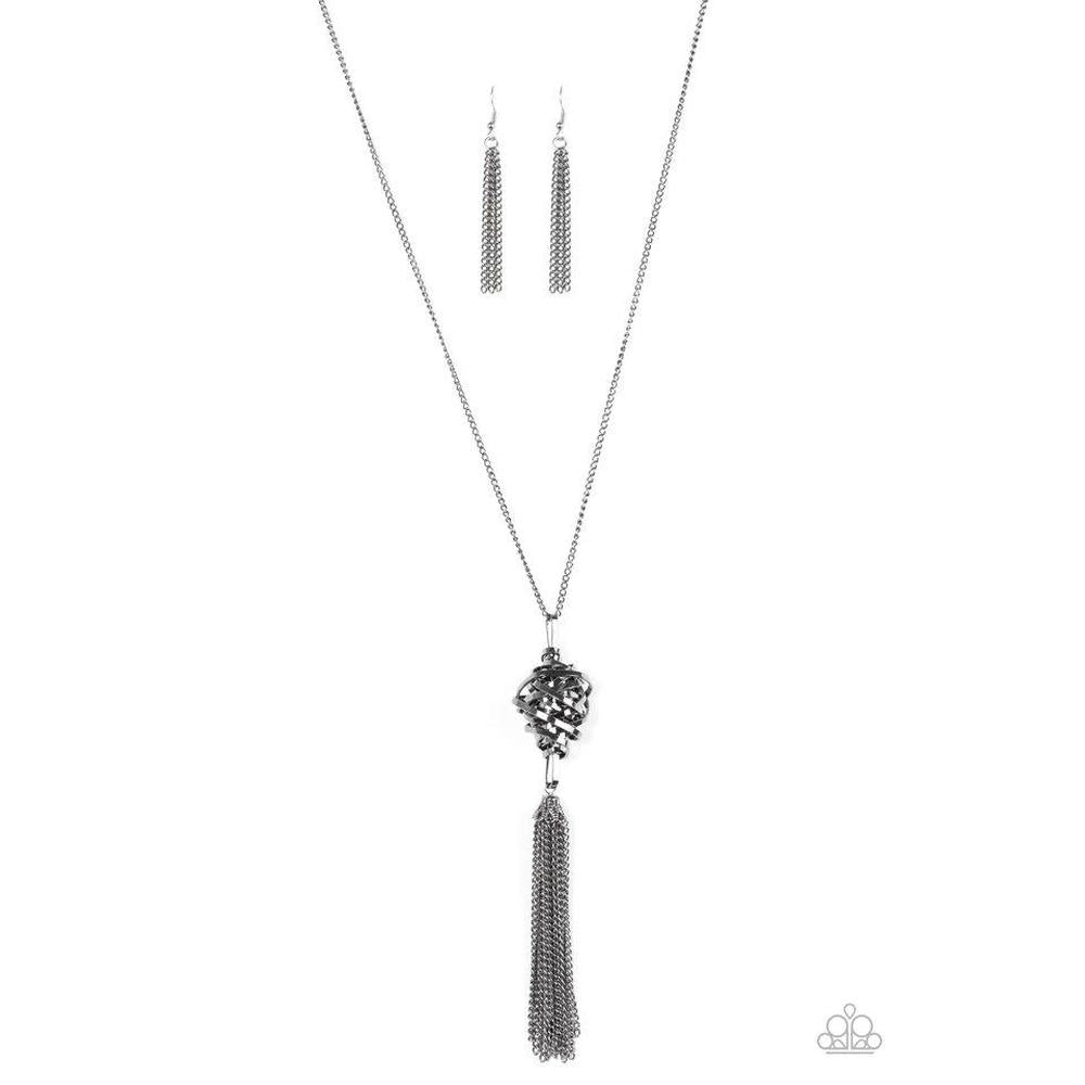 Seriously Twisted - Black Necklace - Paparazzi - Dare2bdazzlin N Jewelry