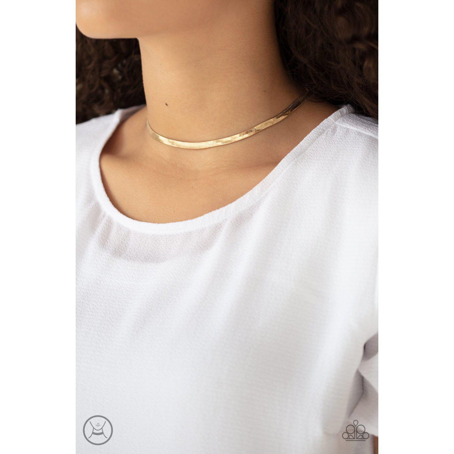 Serpentine Sheen Gold Choker - Dare2bdazzlin N Jewelry