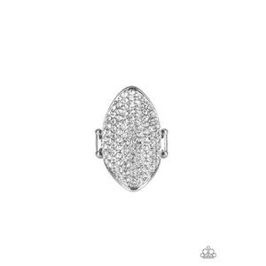 Shazam White Ring - - Paparazzi - Dare2bdazzlin N Jewelry
