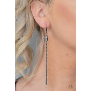 Shimmery Streamers - Black Earrings - Paparazzi - Dare2bdazzlin N Jewelry