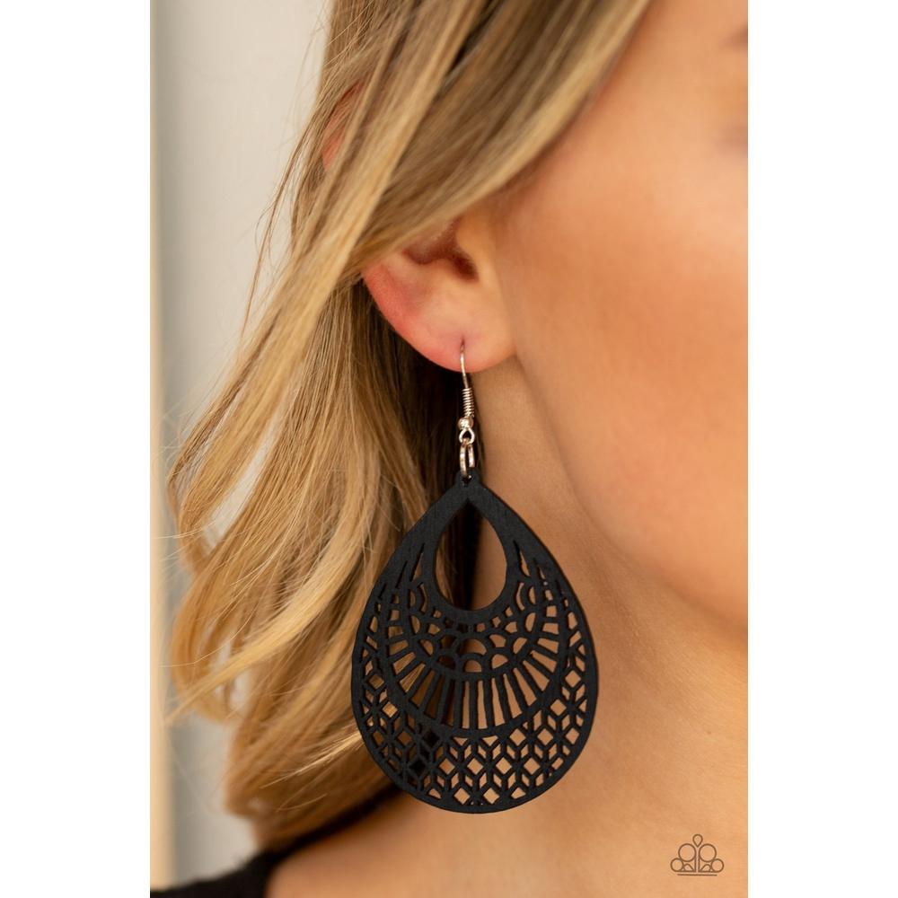 Shoulda Coulda WOODa - Black Earrings - Paparazzi - Paparazzi - Paparazzi - Dare2bdazzlin N Jewelry