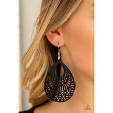 Load image into Gallery viewer, Shoulda Coulda WOODa - Black Earrings - Paparazzi - Paparazzi - Paparazzi - Dare2bdazzlin N Jewelry
